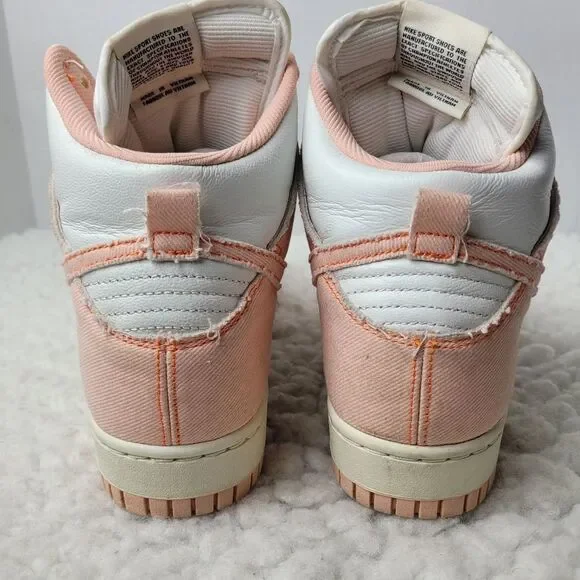 Nike Dunk High Top Womens Sneaker Size 8 Denim Corral White Leather DV1143-800